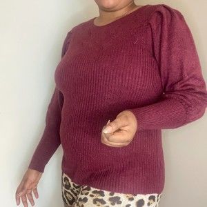 LIZ CLAIBORNE BURGUNDY PASSION WOMEN'S KNIT SWEATER SIZE M